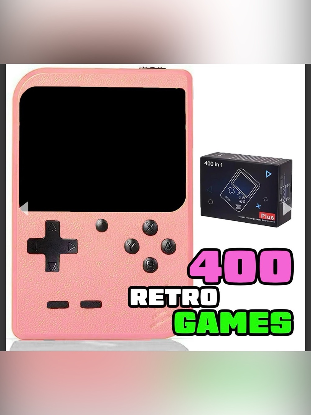 Gray  Handheld Retro Game Console - Portable Game Box Plus 400 games new Gray